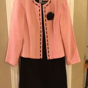 Sherrie Martin New York Black Dress with Pink Jacket